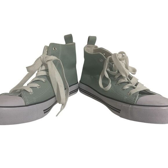 Hot Topic Hi Sneaker Green Bunny Mushroom Frog Womens Size 8 RARE - Picture 6 of 14